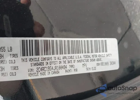 2018 Chrysler Pacifica Touring L from USA, damaged, VIN 2C4RC1BG4JR100494